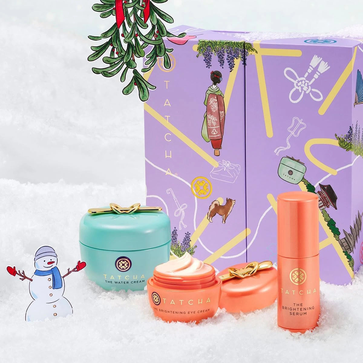 Amazon.com: TATCHA Clear Pores, Bright Skin Set | Holiday Gift Set - The Water Cream, The Brightening Eye Cream, and The Travel-Sized Brightening Serum ($170 Value) : Beauty & Personal Care