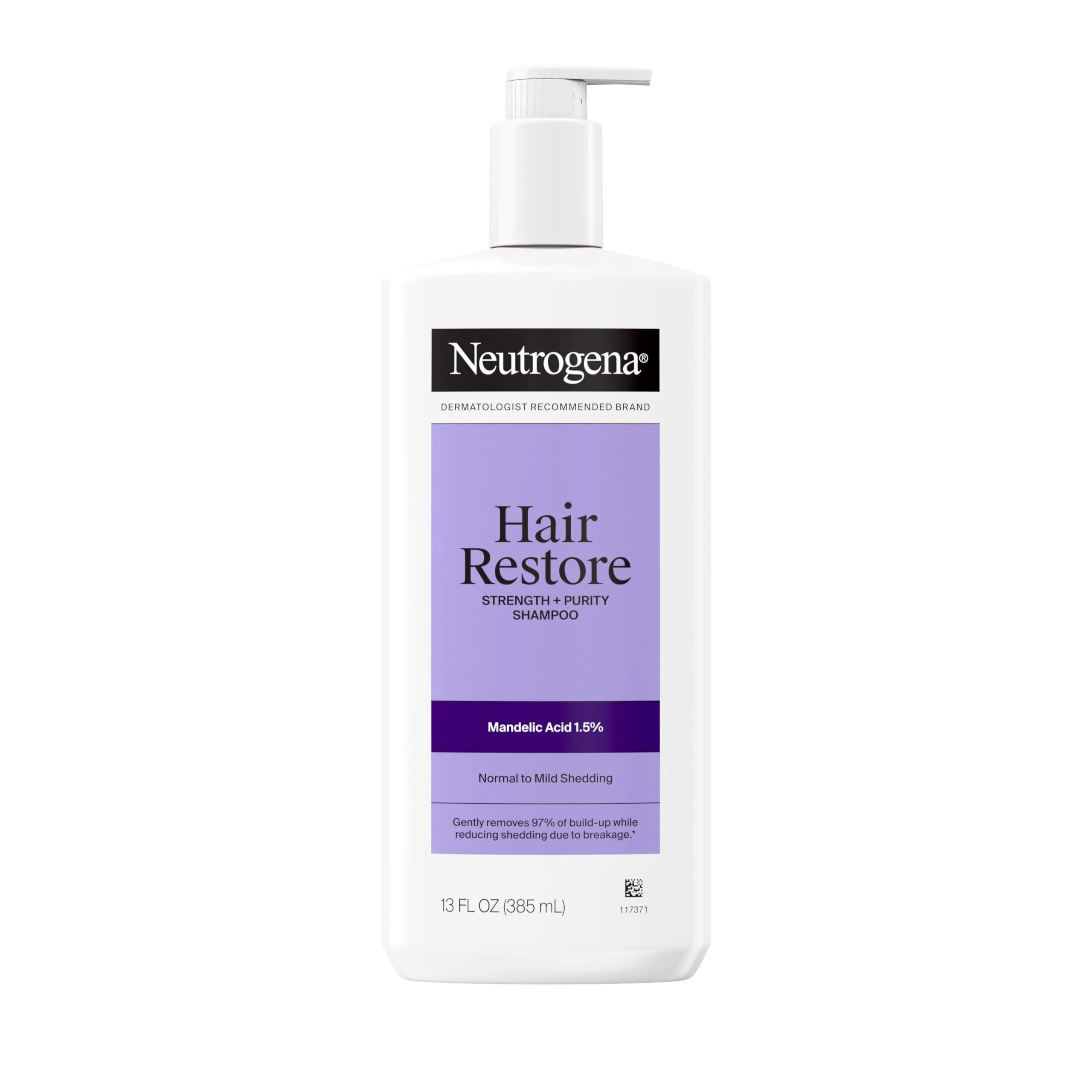 Amazon.com : Neutrogena Hair Restore Strength + Purity Shampoo, Exfoliating Hair Wash with 1.5% Mandelic Acid Gently Removes 97% of Buildup & Reduces Shedding due to Breakage, Paraben-Free, 13 fl oz : Beauty & Personal Care