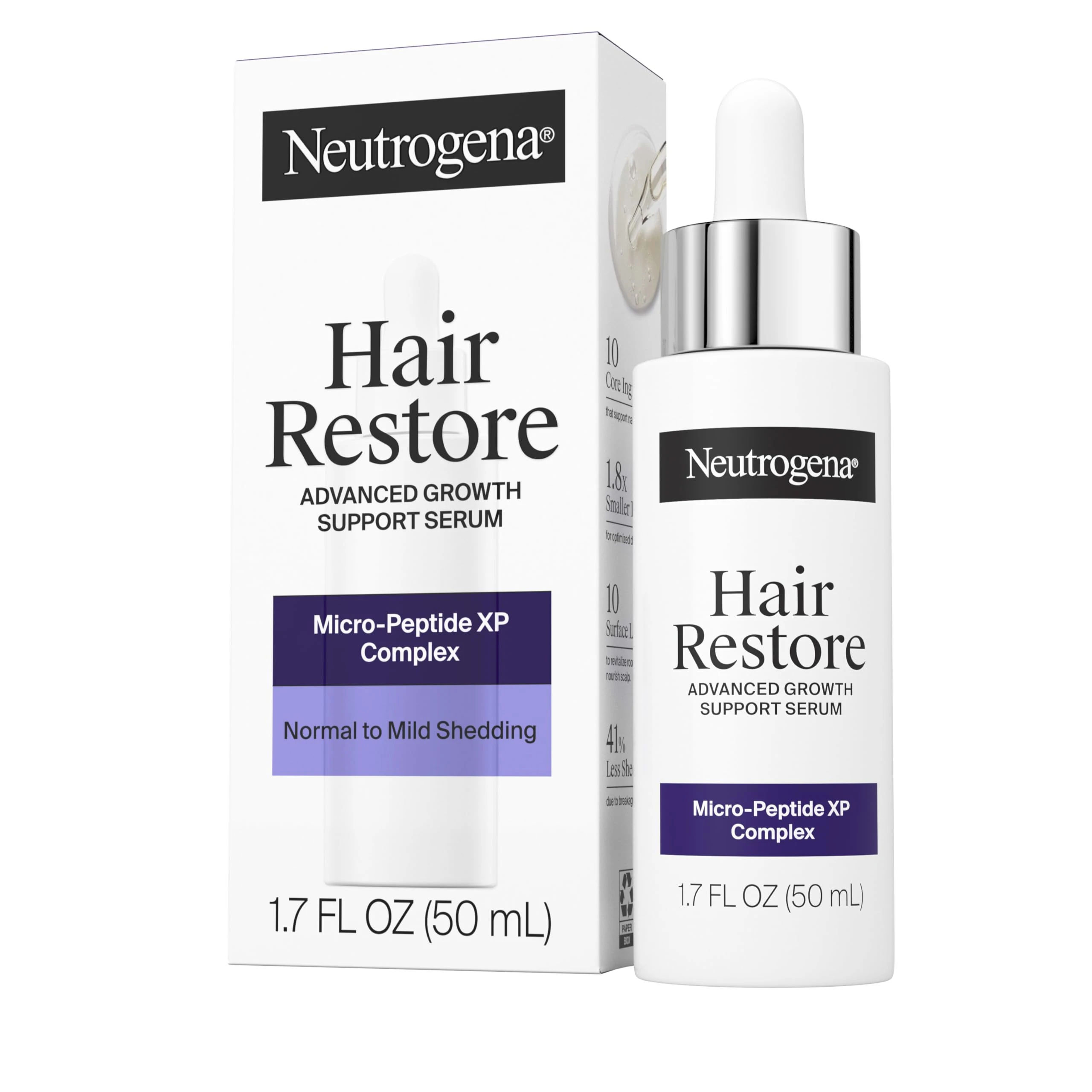 Amazon.com : Neutrogena Hair Restore Advanced Growth Support Serum, Hair & Scalp Treatment with Micro-Peptide XP Complex to Revitalize Roots, Nourish Scalp, & Enhance Visible Hair Density, 1.7 fl. oz : Beauty & Personal Care