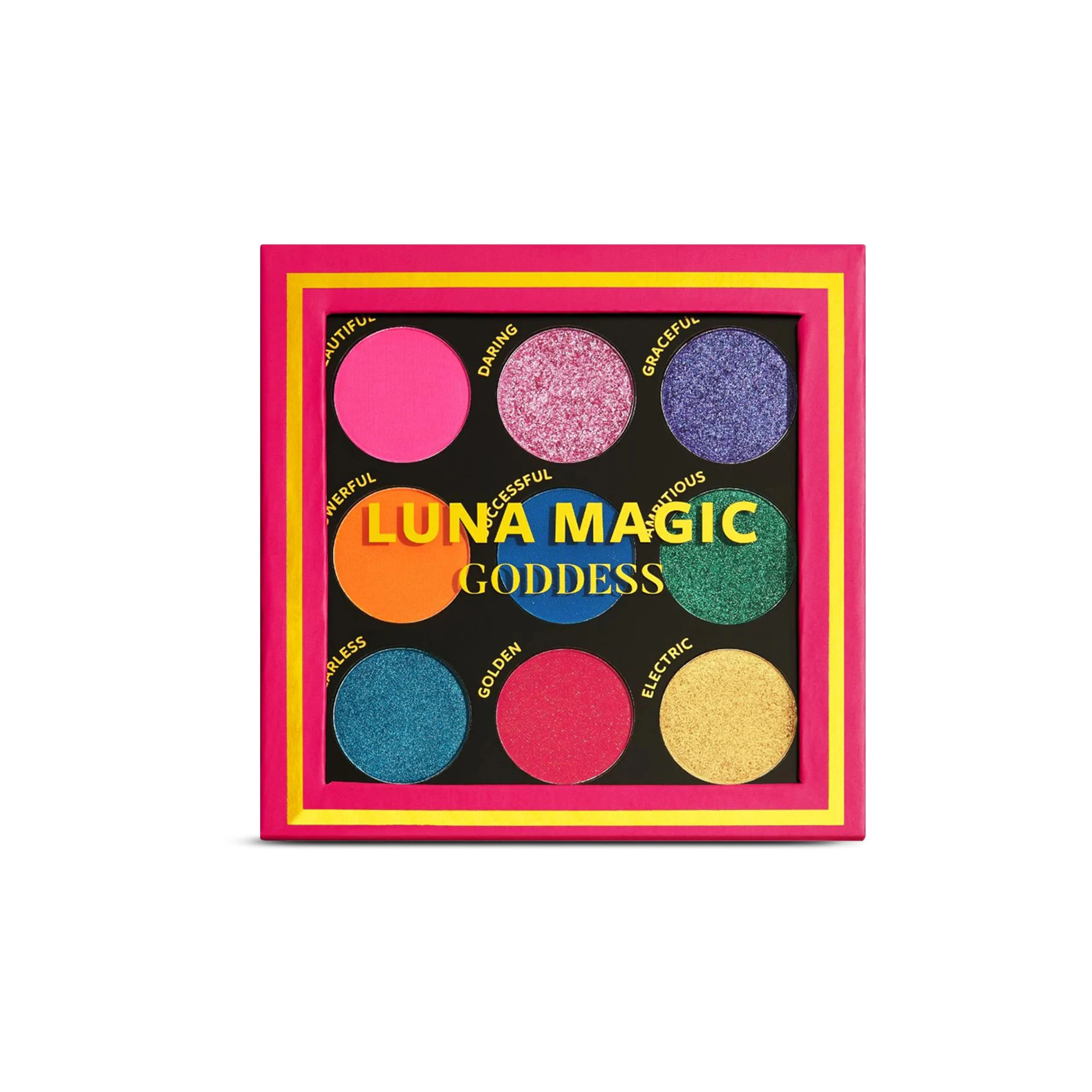 LUNA MAGIC Goddess Eyeshadow Palette with 9 Rich Matte & Shimmer Finishes Inspired by Powerful, Radiant Women for All Skin Tones – Ultra-Pigmented Makeup for Bold Day to Night Eye Looks - Pack of 1