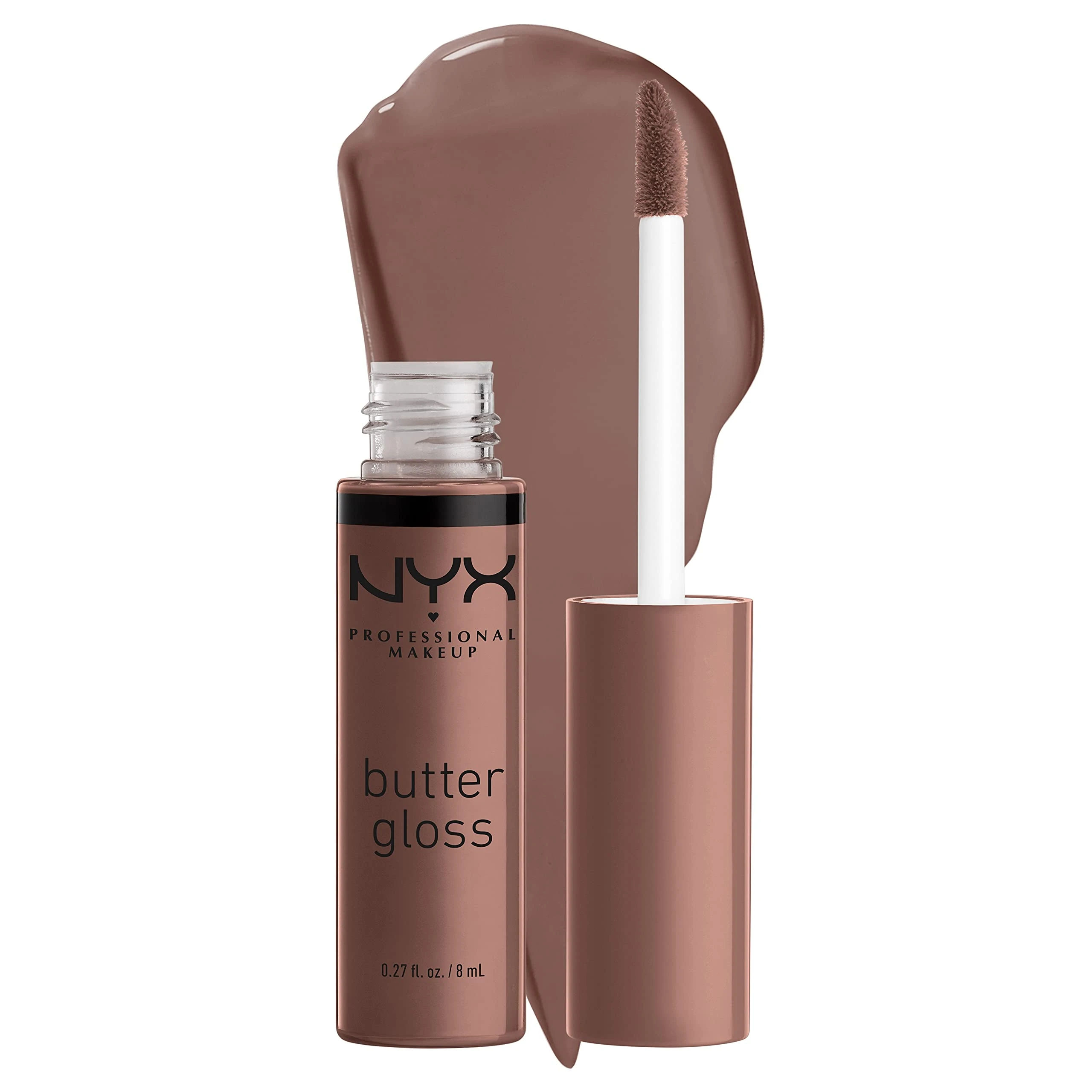 Amazon.com : NYX PROFESSIONAL MAKEUP Butter Gloss Brown Sugar, Non-Sticky Lip Gloss - Cinnamon Roll (Grey Brown) : Beauty & Personal Care