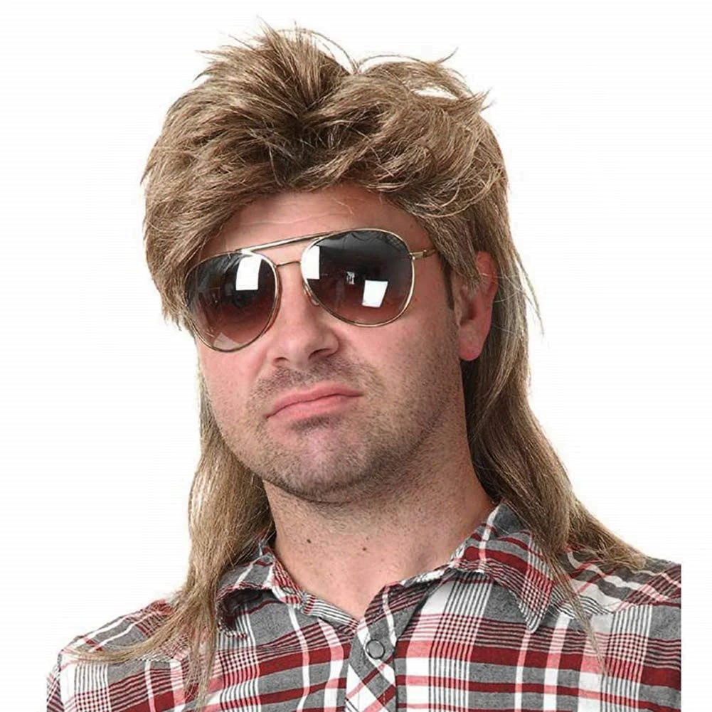 Amazon.com: Kaneles Mullet Wigs for Men 80s Costumes Fancy Party Accessory Cosplay Halloween Wig (Light Brown) : Clothing, Shoes & Jewelry