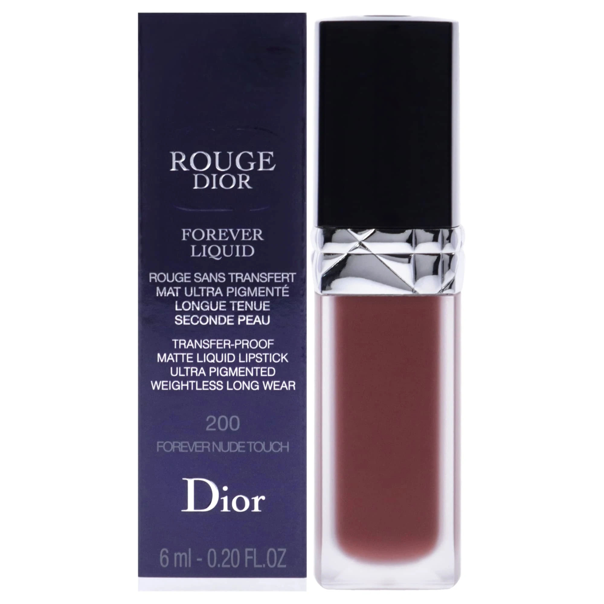 Amazon.com: Christian Dior Rouge Dior Forever Liquid Matte - 200 Forever Nude Touch Lipstick Women 0.2 oz : Beauty & Personal Care