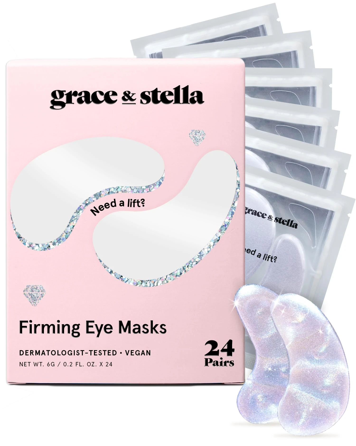 Amazon.com : grace & stella Peptide Under Eye Patches with Niacinamide & Rice Extract - Firming Eye Masks for Dark Circles and Puffiness - Gifts Under 20 Dollars - Vegan, Cruelty-Free (White, 24 Pairs) : Beauty & Personal Care