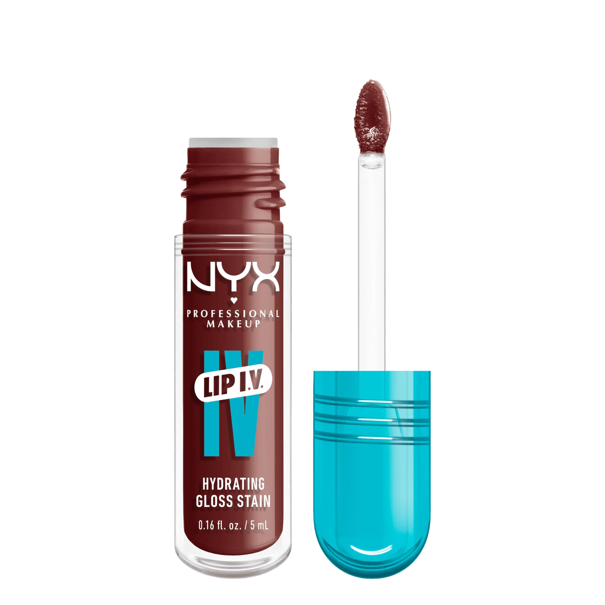 Amazon.com: NYX Professional Makeup Lip IV Hydrating Glossy Lip Stain with 12HR Hydration - Mocha Me Wet (Brown)