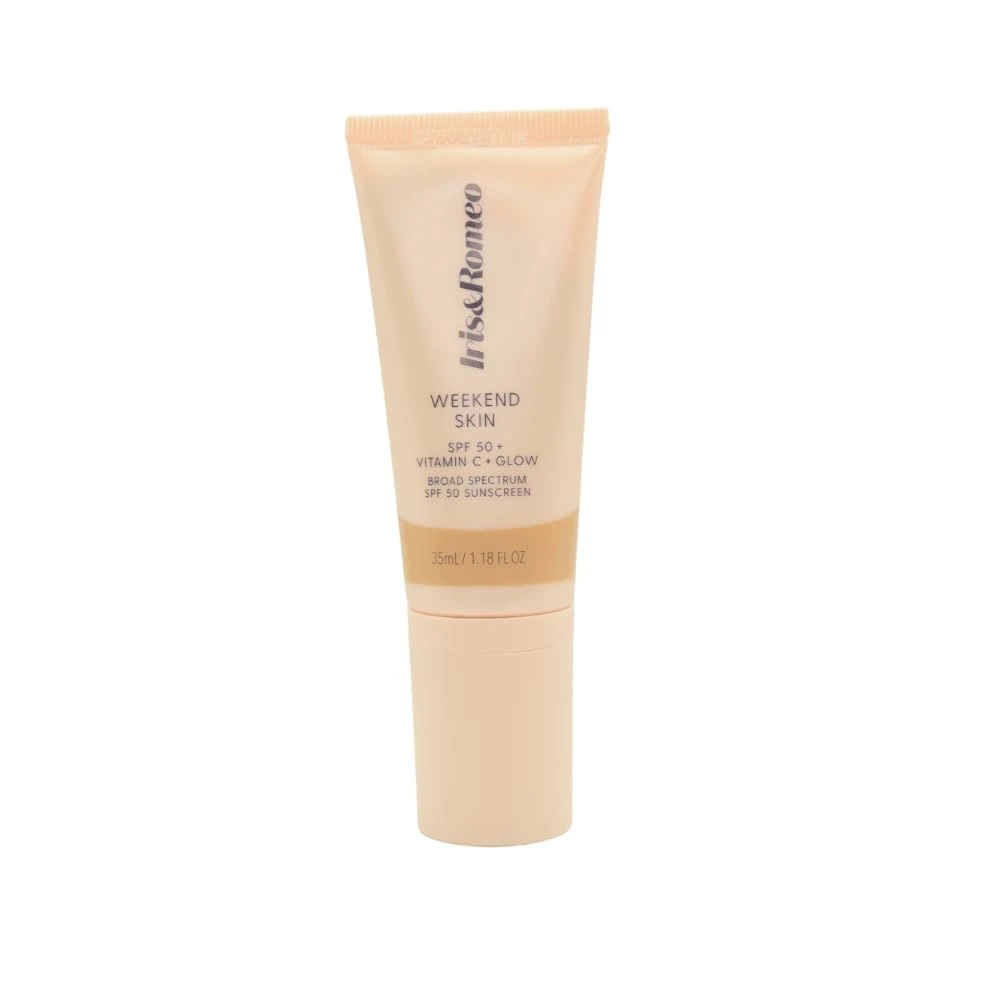 Amazon.com: IRIS&ROMEO Weekend Skin SPF 50 Instant Glow Tinted Mineral Sunscreen with Vitamin C + Niacinamide Full Size 1.18 Oz - Universal Glow (Sheer Luminosity) : Beauty & Personal Care