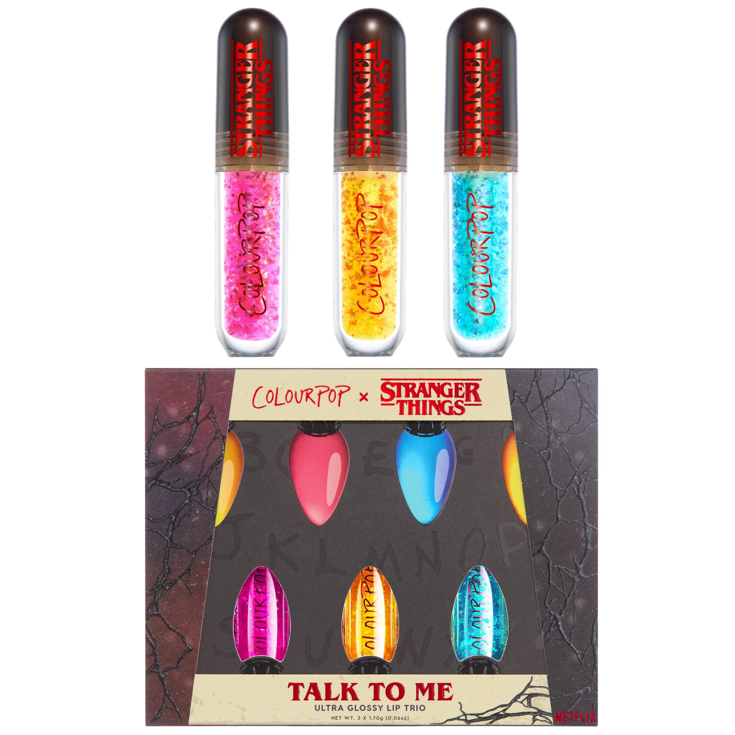 Amazon.com : ColourPop ColourPop x Stranger Things Talk to Me Ultra Glossy Lip Trio : Beauty & Personal Care