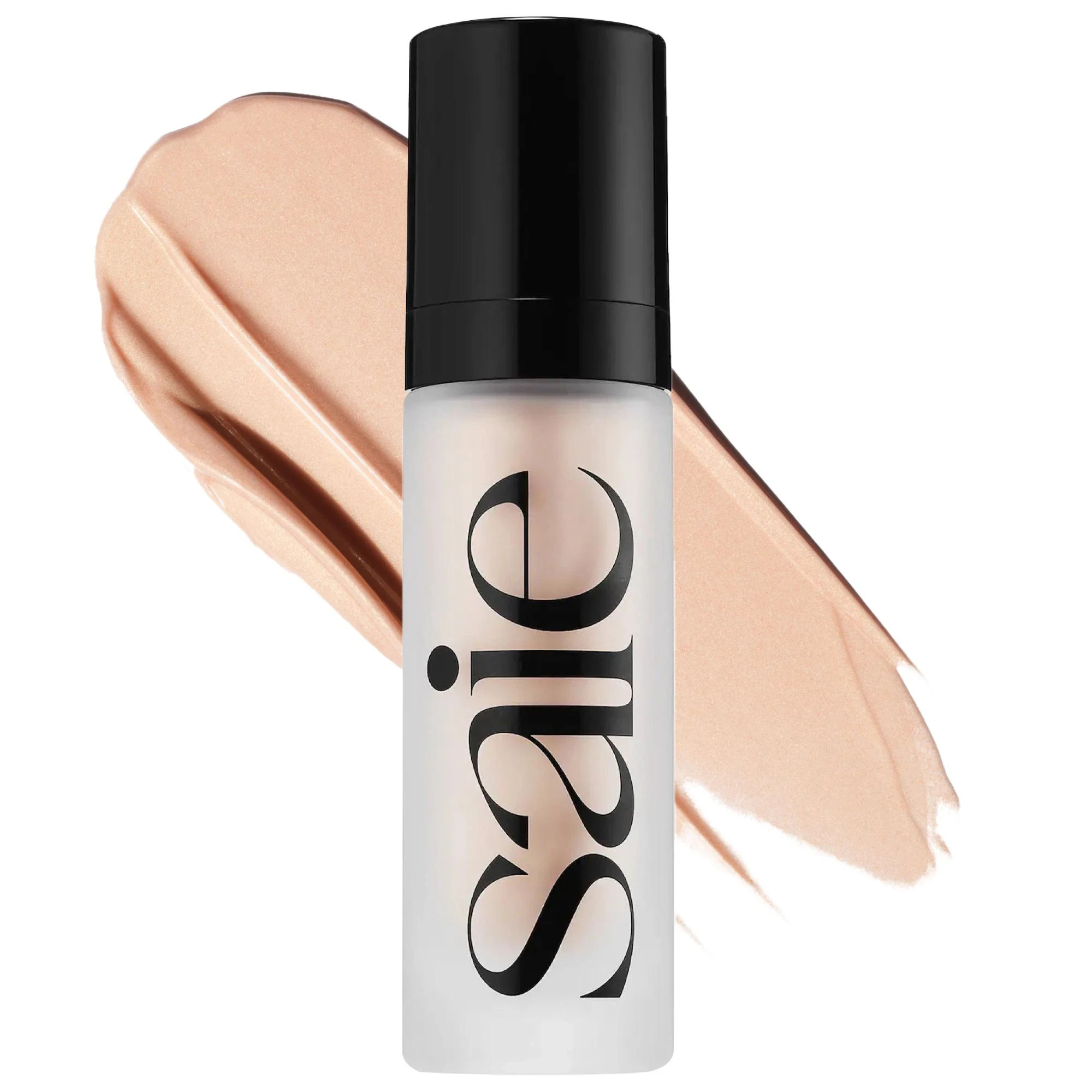 Saie Glowy Super Gel - Hydrating Makeup Primer and Illuminating Glow Serum Enriched with Vitamin C and Squalane Oil - All-Over Liquid Highlighter Makeup for Instant Glass Skin - Sunglow (1 oz)