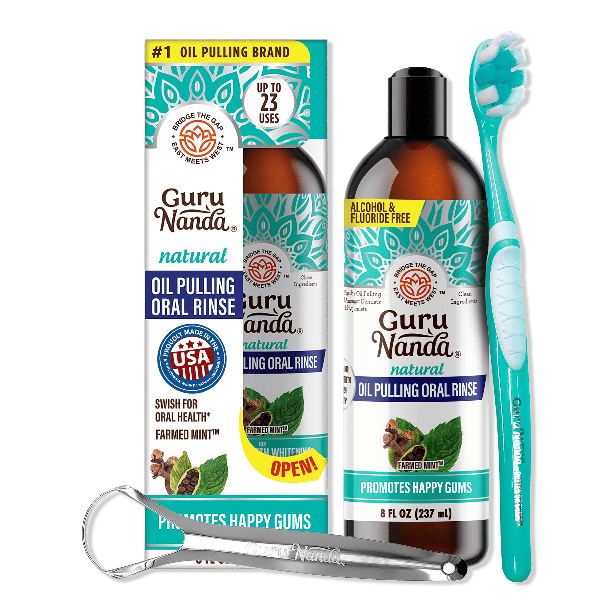 Farmed Mint Oil Pulling Oral Rinse with Essential Oils & Vitamins