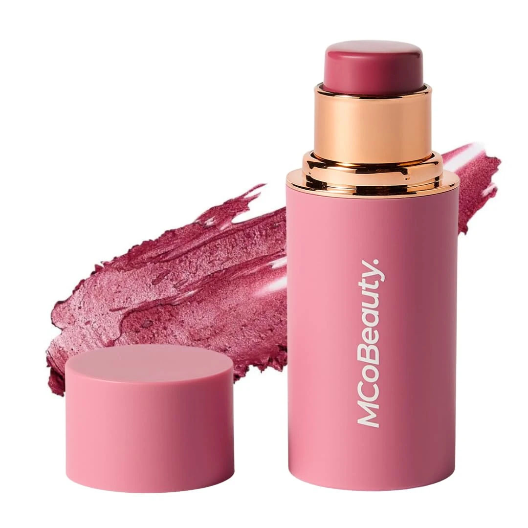 MCoBeauty - Baby Face Multiuse Cream Stick for Lips and Cheeks - Blush Stick in Deep Rose Shade - Contains Moisturising Jojoba Seed Oil, Coconut Oil and More - Lucy