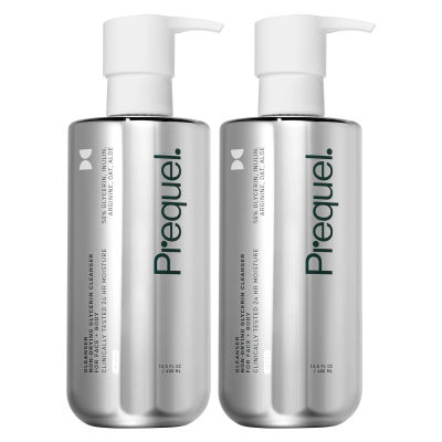 Prequel Skin Gleanser, Moisturizing Glycerin Face Wash, Unscented Sensitive and Dry Skin Face Wash Pump Bottles - 6.75 fluid ounce (Pack of 2)