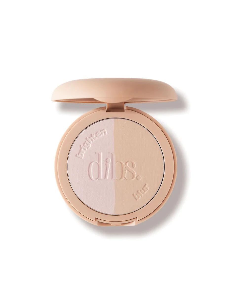 Dibs Beauty - LoveBeam Setting Powder – Talc-Free, Blurring & Brightening Face Powder, Long-Lasting Finish - Color: New Beginnings (Brightening Cool Lavender/Blurring Neutral Ivory) 0.32 oz / 9 g