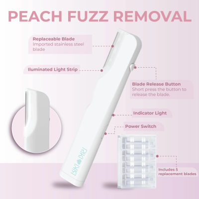 RIKI Ex Fuzz Off Dermaplaning Facial Tool, Stainless Steel Facial Razor for Peach Fuzz Removal & Gentle Exfoliation, At-Home Dermaplaning Tool for Smooth, Makeup-Ready Skin