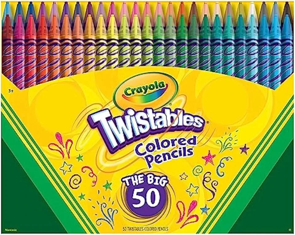 Crayola Twistables Colored Pencil Set (50ct), No Sharpen Colored Pencils For Kids, Kids Art Supplies for Back to School, 4+ [Amazon Exclusive]