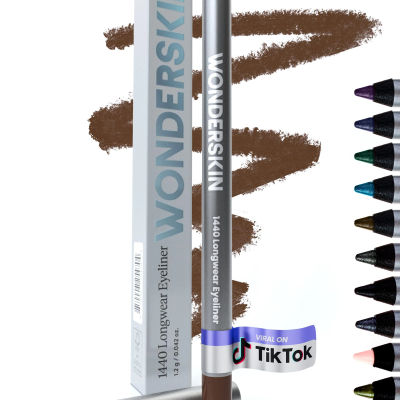 Wonderskin Eyeliner Pencil, 1440 Longwear Brown Eyeliner Pencil - Waterproof, Sharpenable & Smudge Proof (Brown Sugar)