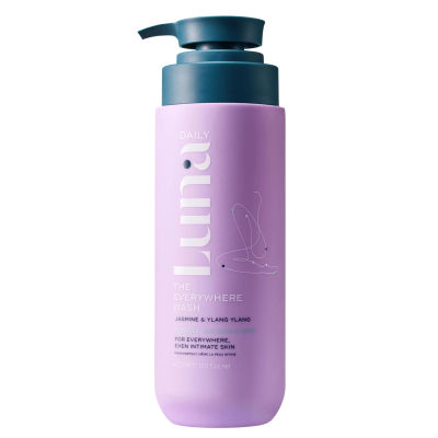 Luna Daily Hydrating Everywhere Wash | Gentle Feminine Body Wash for Sensitive Skin | Ph Balance Daily Cleanser with Coconut & Lactic Acid Prebiotics | Fresh Cotton Scent | 13.5 oz (400ml)