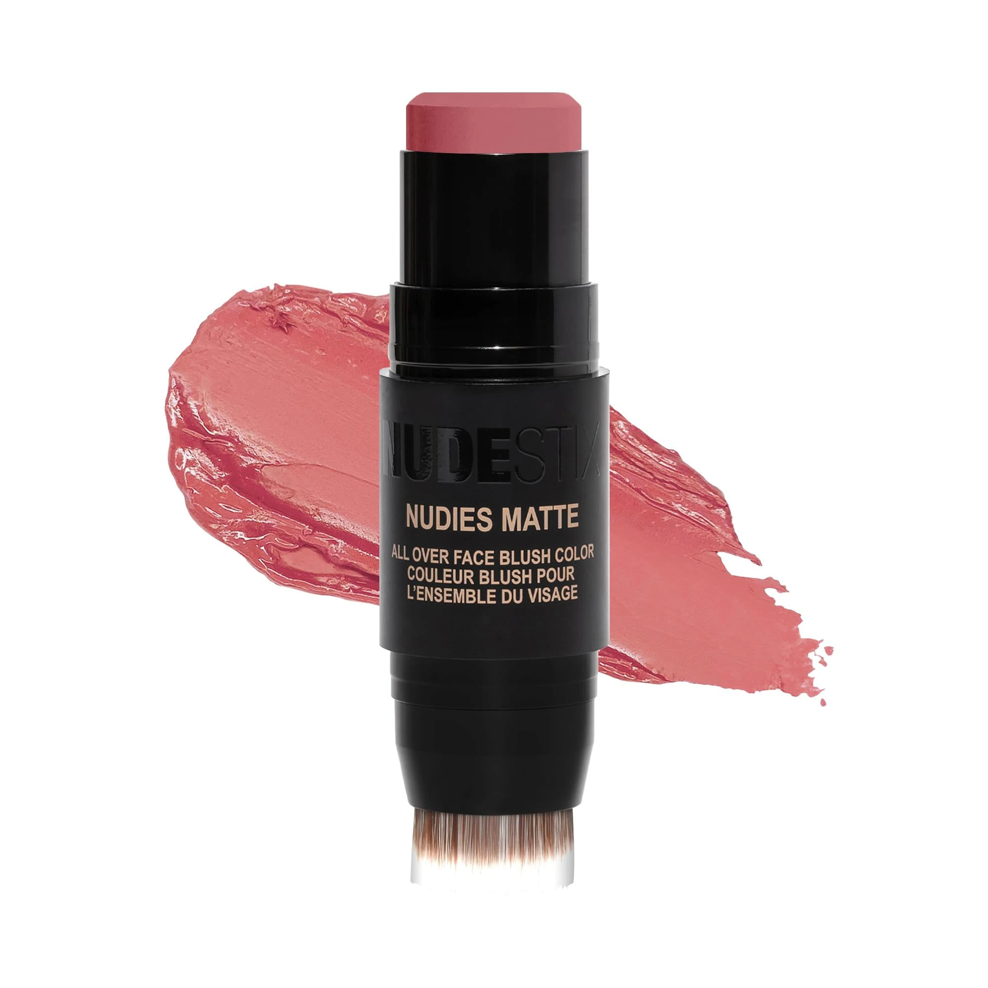 Nudestix Nudies Blush Stick – 3-in-1 Cream Blush for Cheeks, Eyes & Lips with Built-In Brush | Soft Matte Finish for a Natural Flush