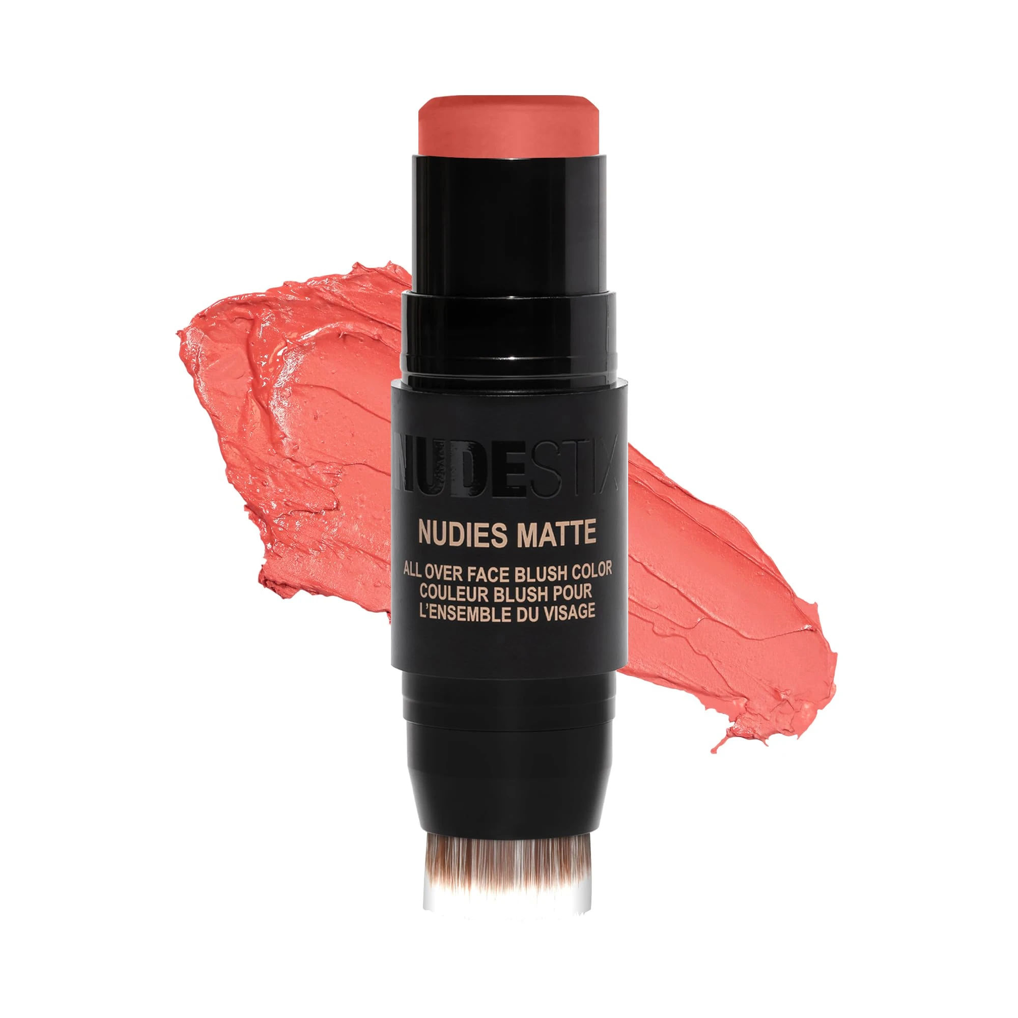 Nudestix Nudies Blush Stick – 3-in-1 Cream Blush for Cheeks, Eyes & Lips with Built-In Brush | Soft Matte Finish for a Natural Flush