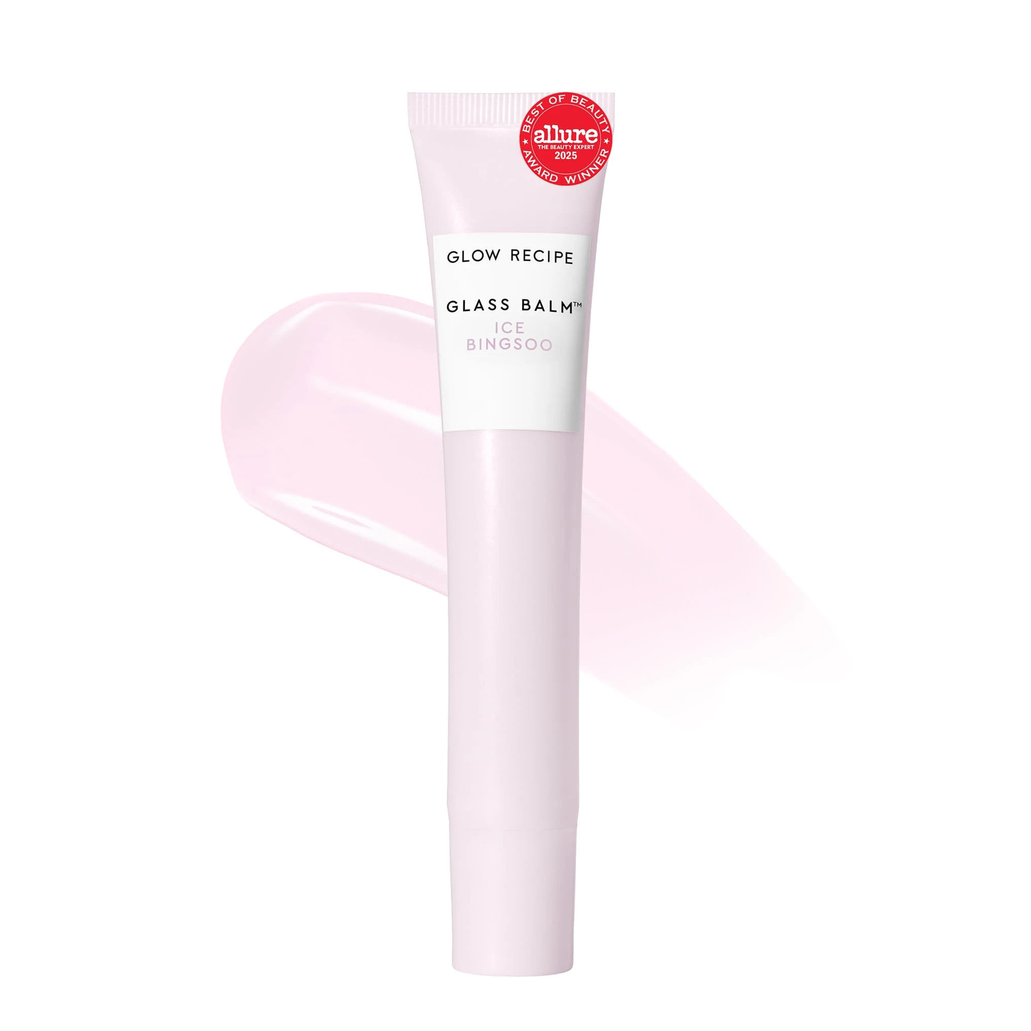 Glow Recipe Glass Balm Lip Treatment - 12Hr Hydrating Lip Balm & Moisturizer with Hyaluronic Acid to Smooth, Plump & Protect from Dryness, High Shine Finish - Clear Tint, Ice Bingsoo (15 ml)