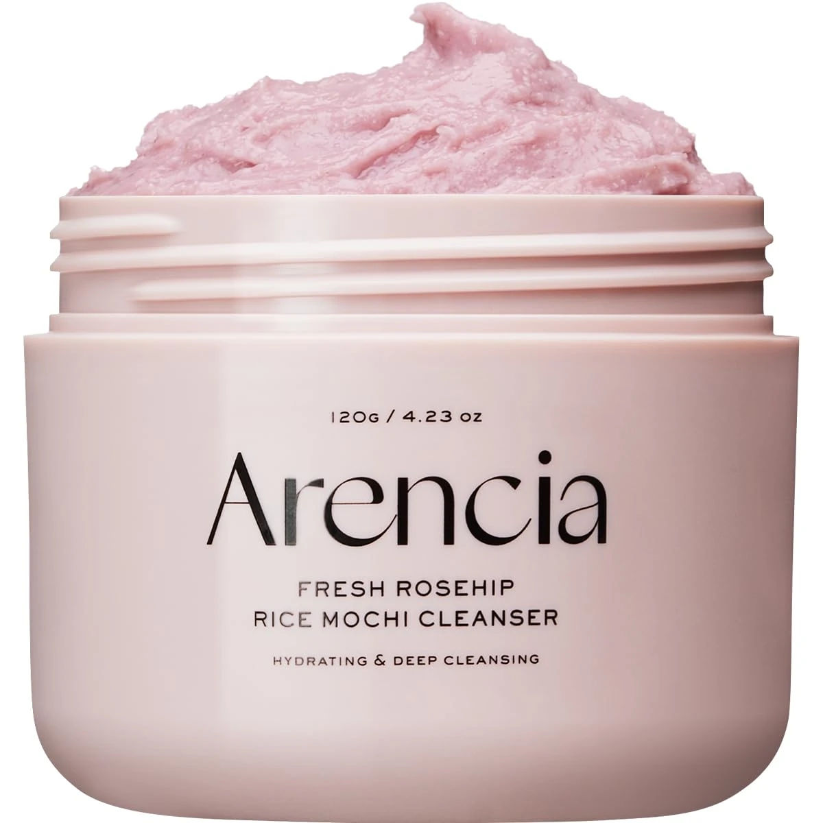 Arencia Rosehip Brightening Rice Mochi Face Cleanser & Daily Scrub - Moisturizing, Exfoliating & Deep-Cleansing - All Skin Types with Rice Powder & Rice Water (4.23oz)