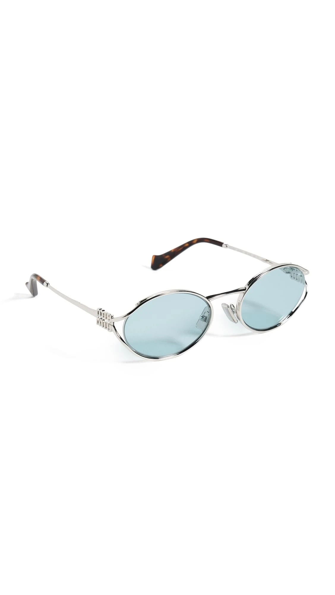 Miu Miu Women's Logo Oval Sunglasses