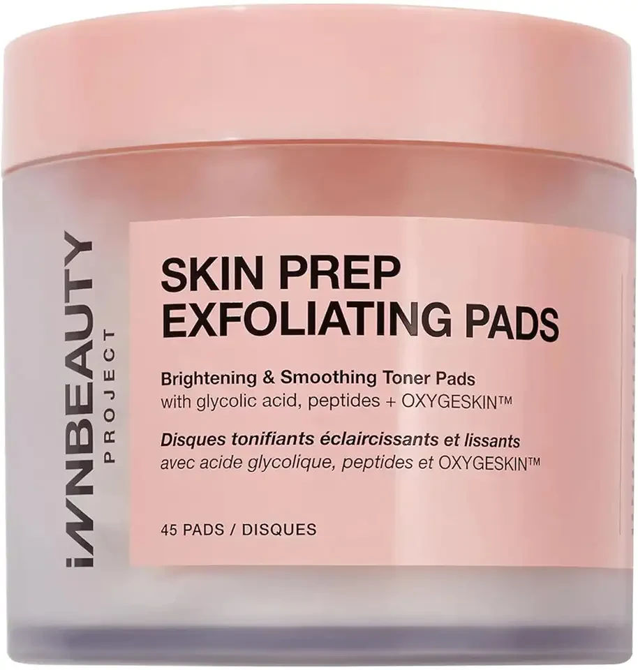 INNBEAUTY Project Skin Prep Brightening & Exfoliating Pads with Glycolic Acid, 45 Pads