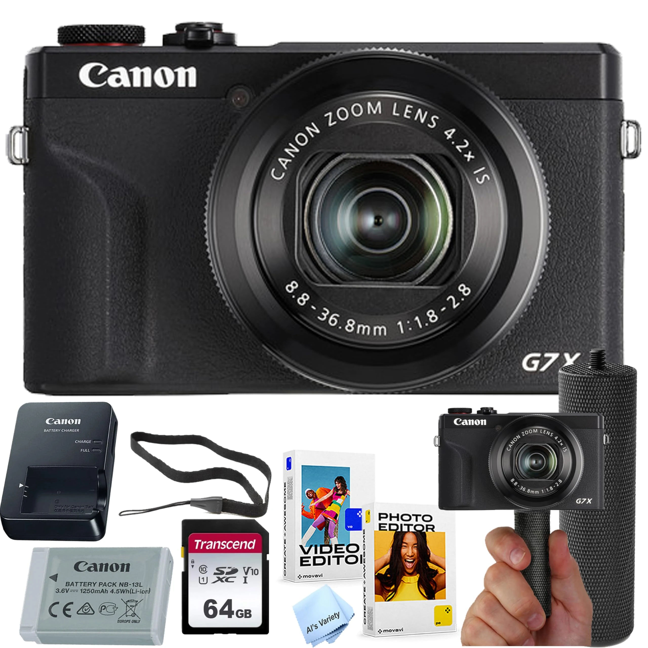 Canon PowerShot G7 X Mark III Digital Camera + 64GB Memory + Stabilizing Grip + Software Pack +More (Value Bundle)(Renewed)