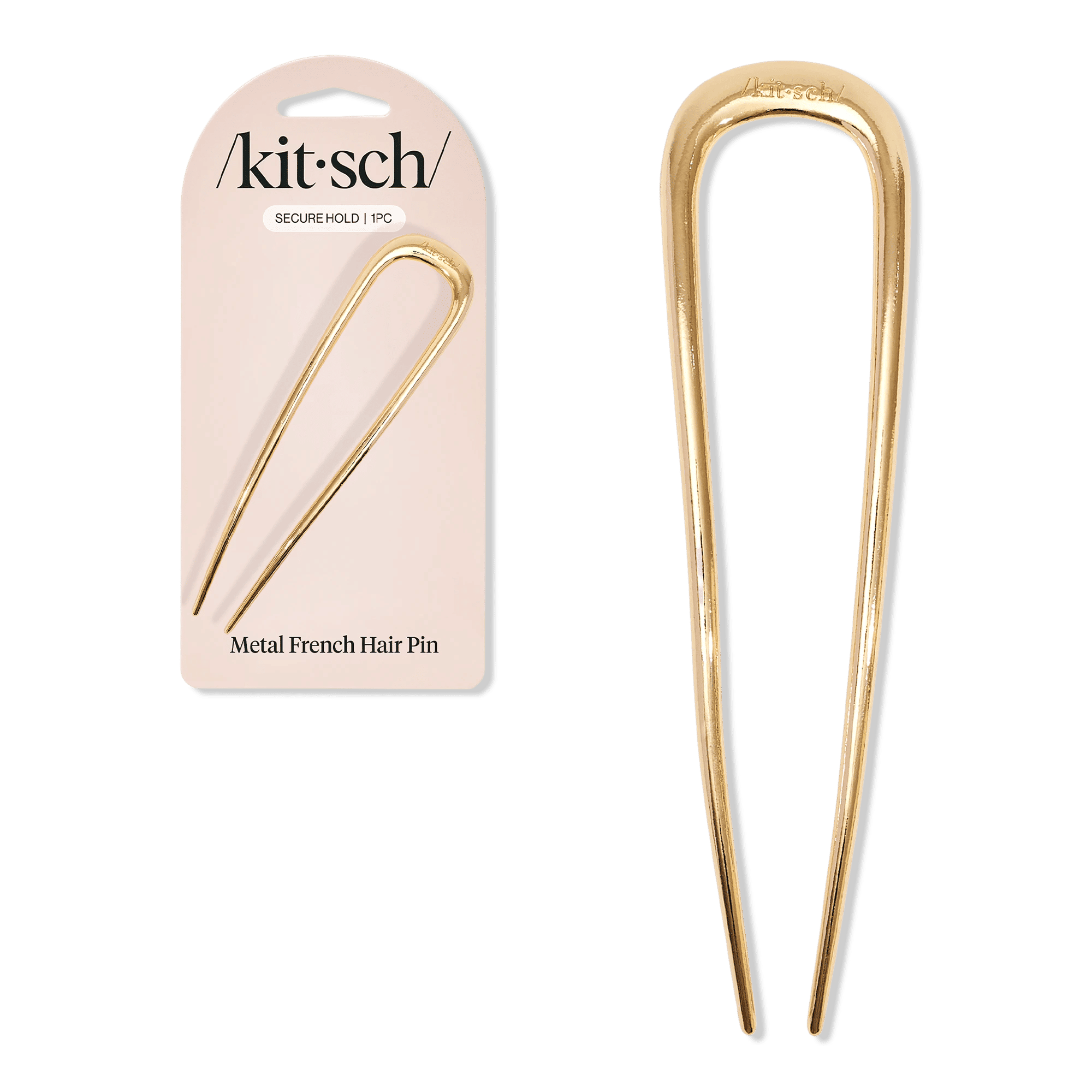 Metal French Hair Pin - Gold