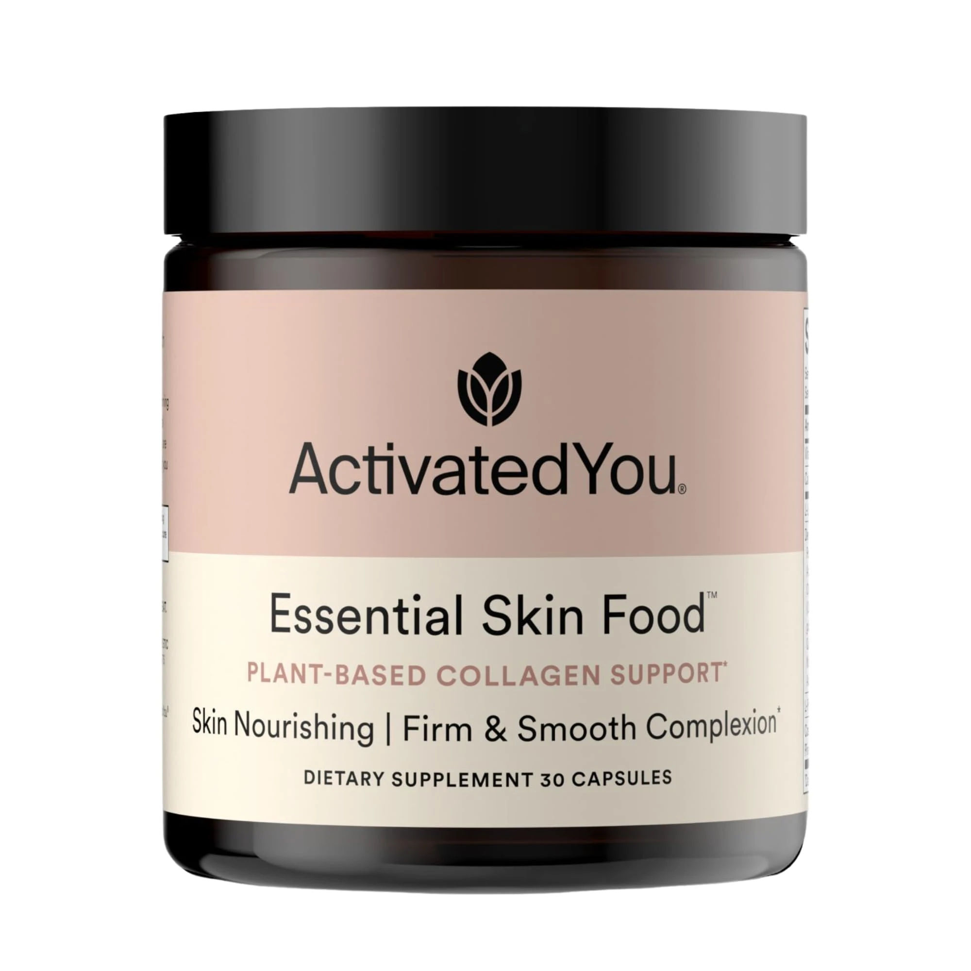 ACTIVATEDYOU Essential Skin Food, Advanced Skincare Collagen Elastin Support Supplement for Aging Skin, Helps Improve Appearance of Face Texture, Sagging w/Dermaval, Vitamin C, Lysine (30 Capsules)