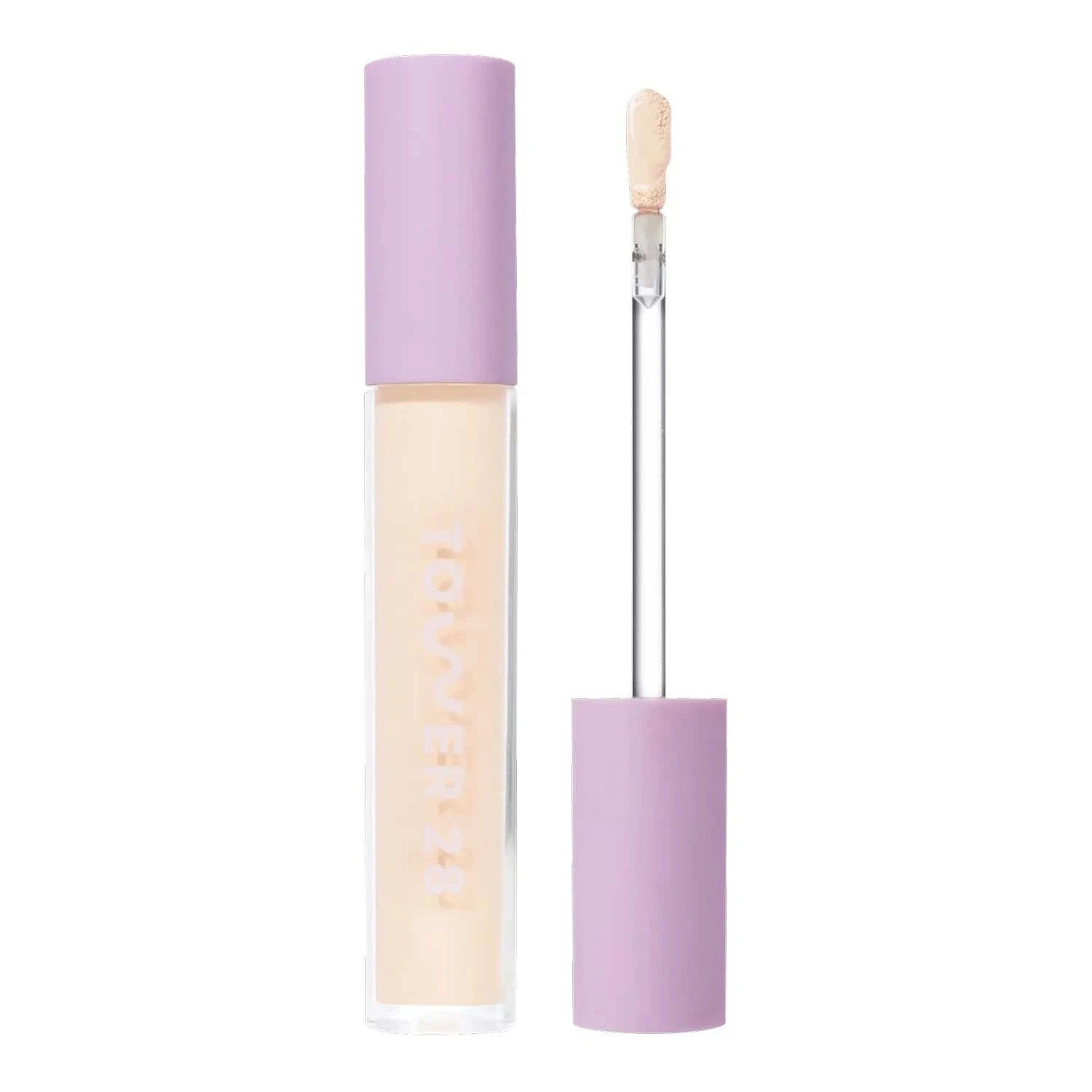 Tower 28 Swipe Serum Concealer - Hydrating Medium-Full Coverage Concealer + Under Eye Brightener - Skin Care Infused Makeup with Hyaluronic Acid + Soothing Centella - 1.0 Fair/Neutral (0.22 oz)