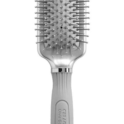 Olivia Garden Ceramic + Ion XL Pro Hair Brush - Paddle Brush for All Hair Types - Smooths and Adds Shine
