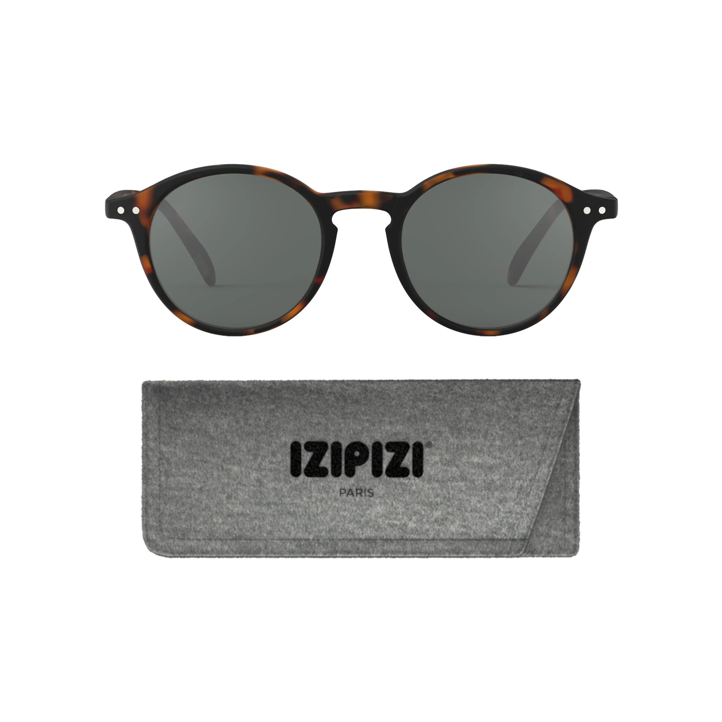 IZIPIZI SUN #D Sunglasses Men & Women Square Biobased Frame, Anti-Scratch Grey Lenses, 100% UV Category 3 Protection w/Pouch