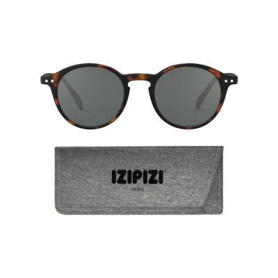 IZIPIZI SUN #D Sunglasses Men & Women Square Biobased Frame, Anti-Scratch Grey Lenses, 100% UV Category 3 Protection w/Pouch