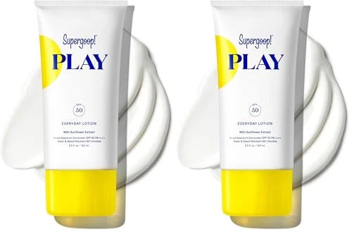Supergoop! PLAY Everyday SPF 30 Lotion, 5.5 oz - Broad Spectrum Sunscreen - Water & Sweat Resistant Body & Face Sunscreen - Great for Active Days (Pack of 2)