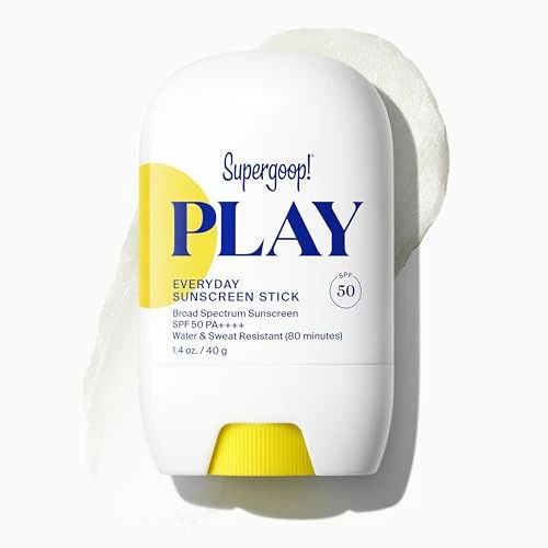 Supergoop! PLAY Everyday Sunscreen Stick SPF 50 - Lightweight, Non-Greasy Formula - Natural Finish - Fragrance Free - Water & Sweat Resistant - All Skin Types - 1.4 fl oz