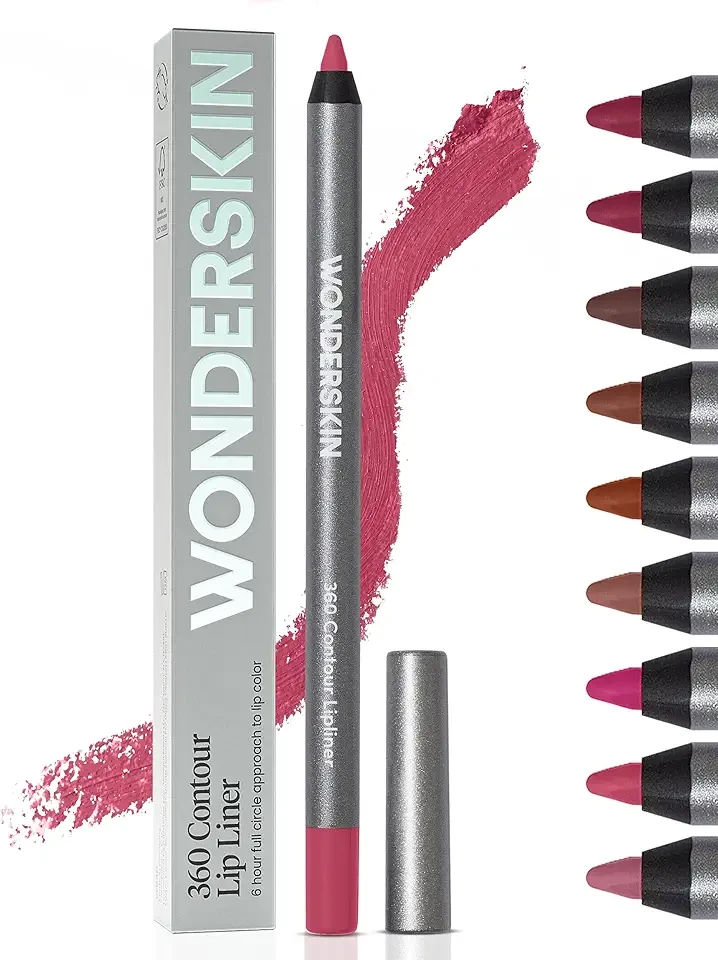 Wonderskin Lipliner Pencil - 360 Contour Lipliner, Long Lasting, Sharpenable, Waterproof and Transfer-Proof Nude Lip Liner Pencil (Rosewood)