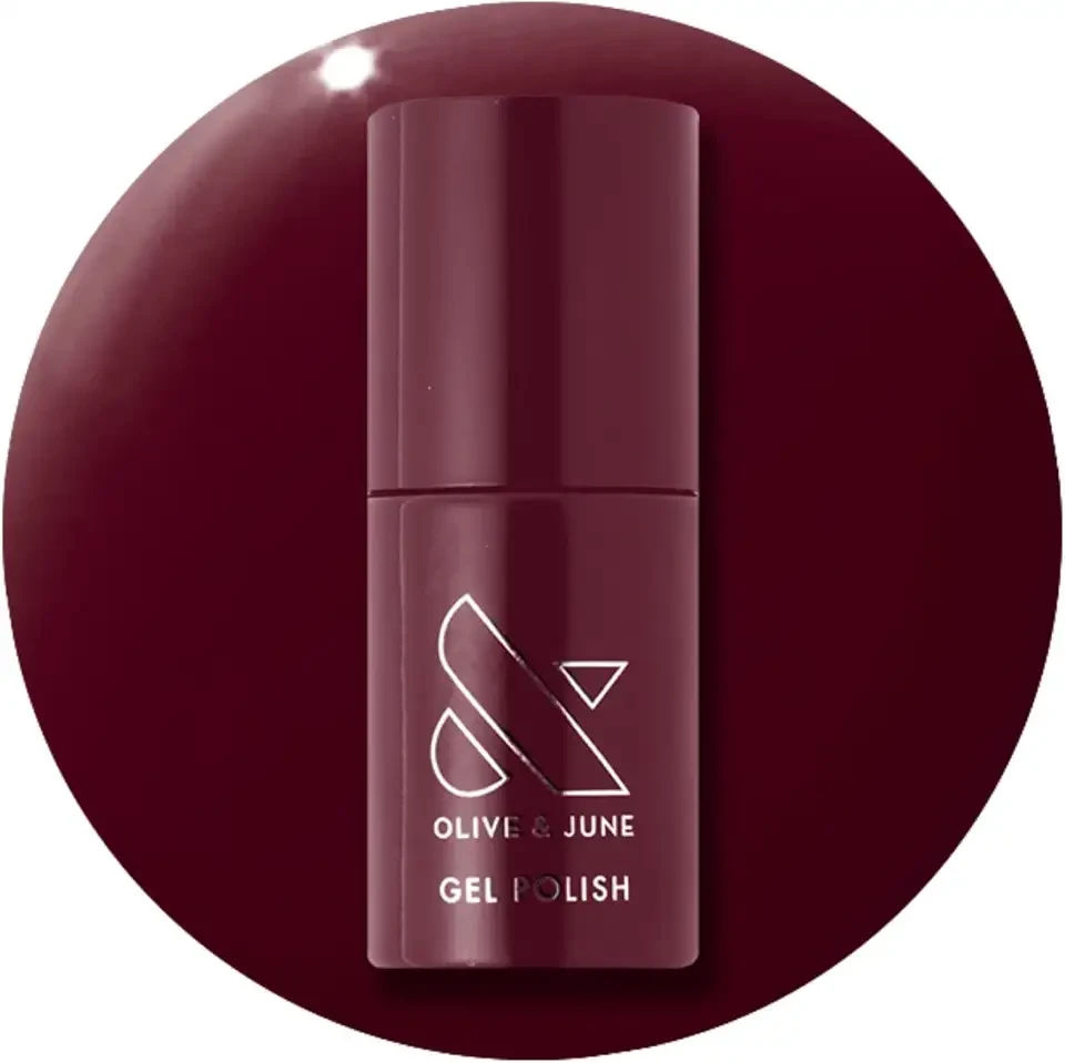 Olive & June Gel Polish | UV LED Nail Lamp Needed | Long Lasting Formula | Up to 21 Days of Wear | Damage-Free Removal | Salon-Quality Manicure Pedicure at Home| Obsessed Dark Ruby