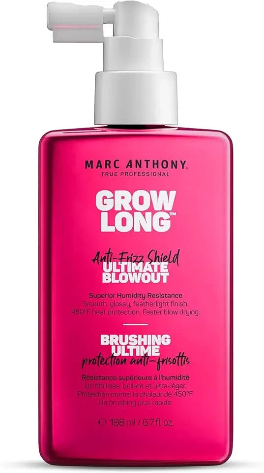 Marc Anthony Anti-Frizz Shield Ultimate Blowout Spray, Grow Long - Smooth, Shiny Hair in High Humidity - Heat Protectant - 6.7 oz | Grow Long, Smooth, Shiny Hair, in High Humidity