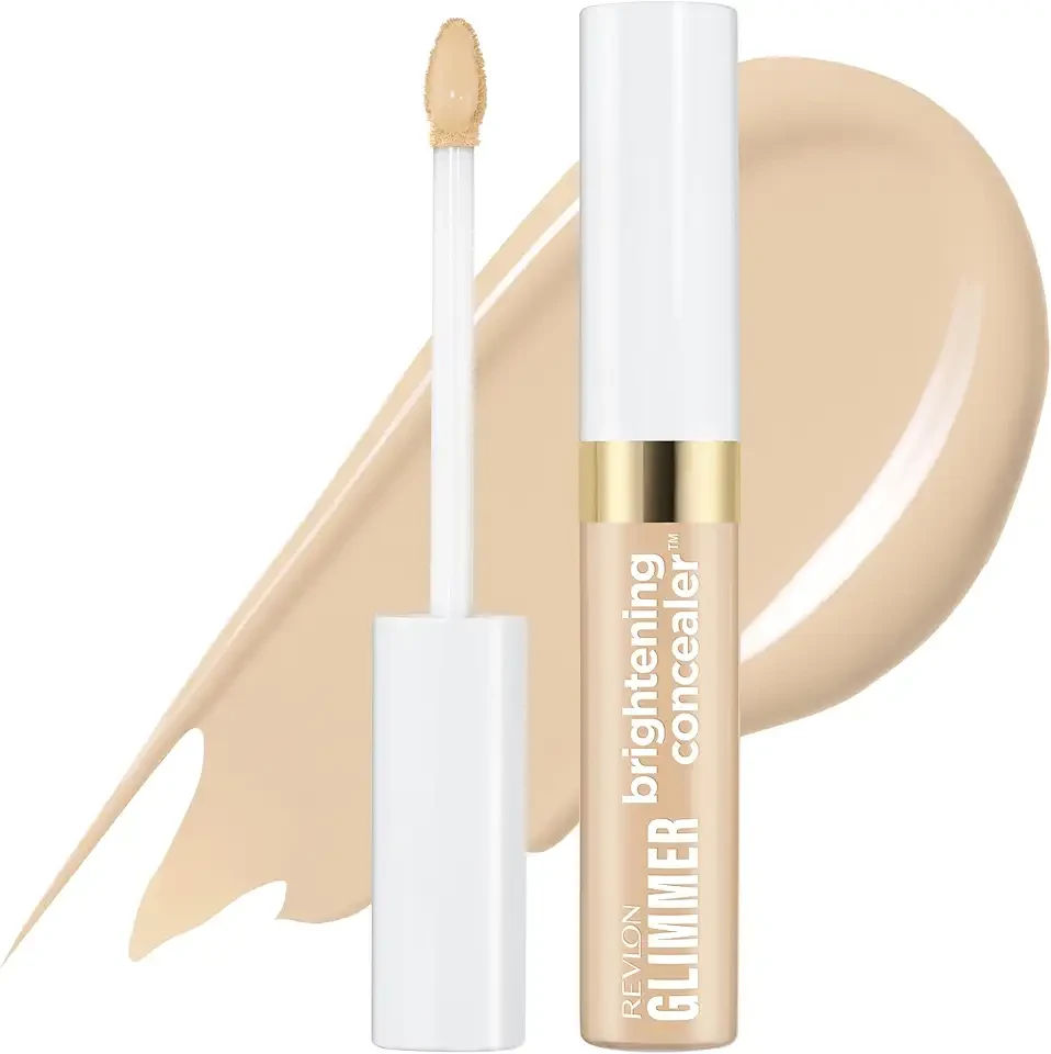 Revlon Glimmer Brightening Concealer, Liquid Under Eye Makeup, Made with Caffeine, Vitamin C, & Stevioside, 125, 0.3 fl oz