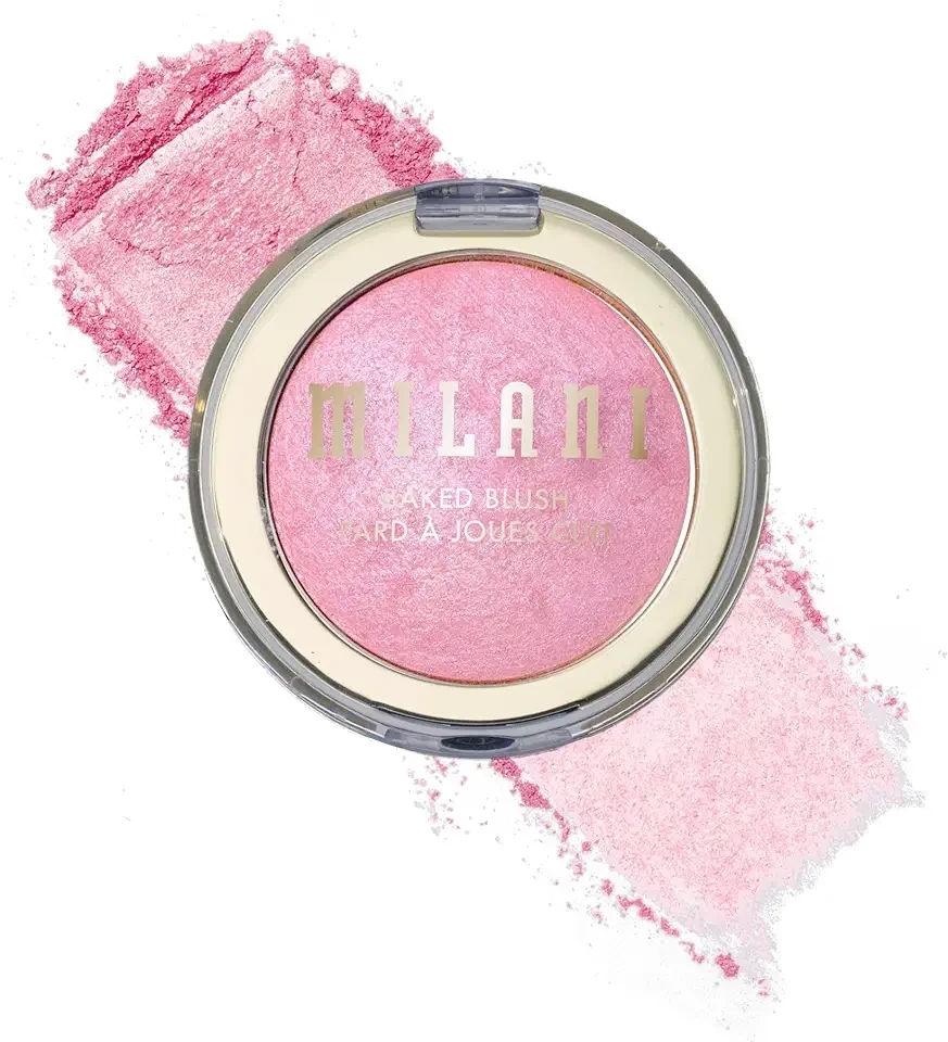 Milani Baked Blush, Updated Powder Blush for Cheeks, Cruelty Free Makeup - Shape, Contour & Highlight Face for a Shimmery or Matte Finish - Pink Panna Cotta