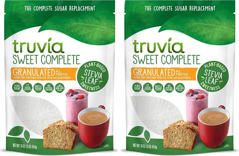 Truvia Sweet Complete Granulated All-Purpose Calorie-Free Sweetener from the Stevia Leaf, 16 oz Bag (Pack of 2)