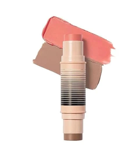 DIBS Beauty - Desert Island Duo Blush + Bronzer Stick, Creamy, buildable, blendable, streak-free - (1.5 Bloom Service/Bronze Voyage)(Sheer poppy/light to tan with cool undertones)