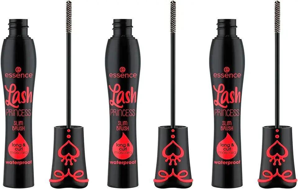 Lash Princess Slim Brush Long & Curl Mascara| Extreme Waterproof with Slim Fiber Brush | Vegan & Cruelty Free (Pack of 3)