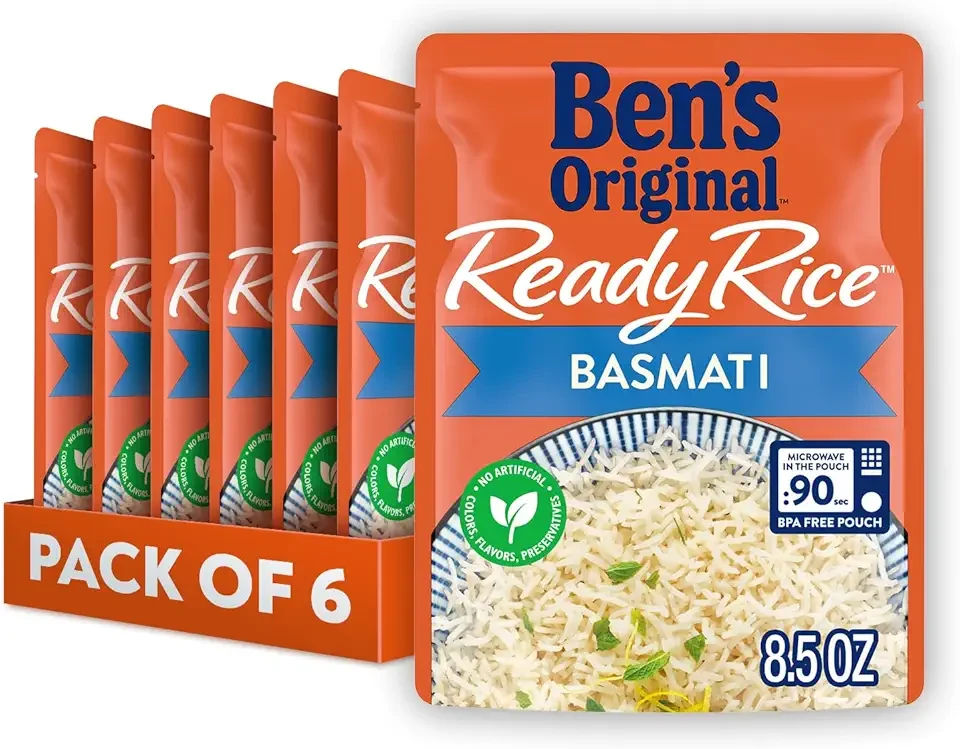 BEN'S ORIGINAL Ready Rice Basmati Rice, Easy Side Dish, 8.5 oz Pouch (Pack of 6)