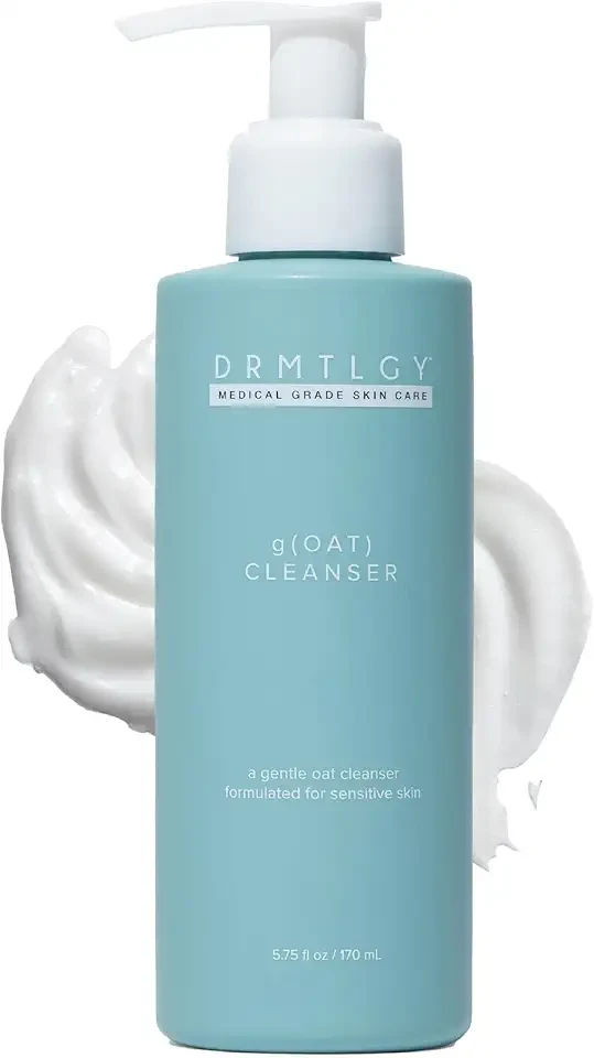 DRMTLGY gOAT Cleanser - Lightweight, Moisturizing Face Wash For Sensitive Skin, Oat + Hyaluronic Acid + Aloe Extract, Hydrating Gentle Facial Cleansing Milk For All SkinTypes, Fragrance Free, 5.75 oz