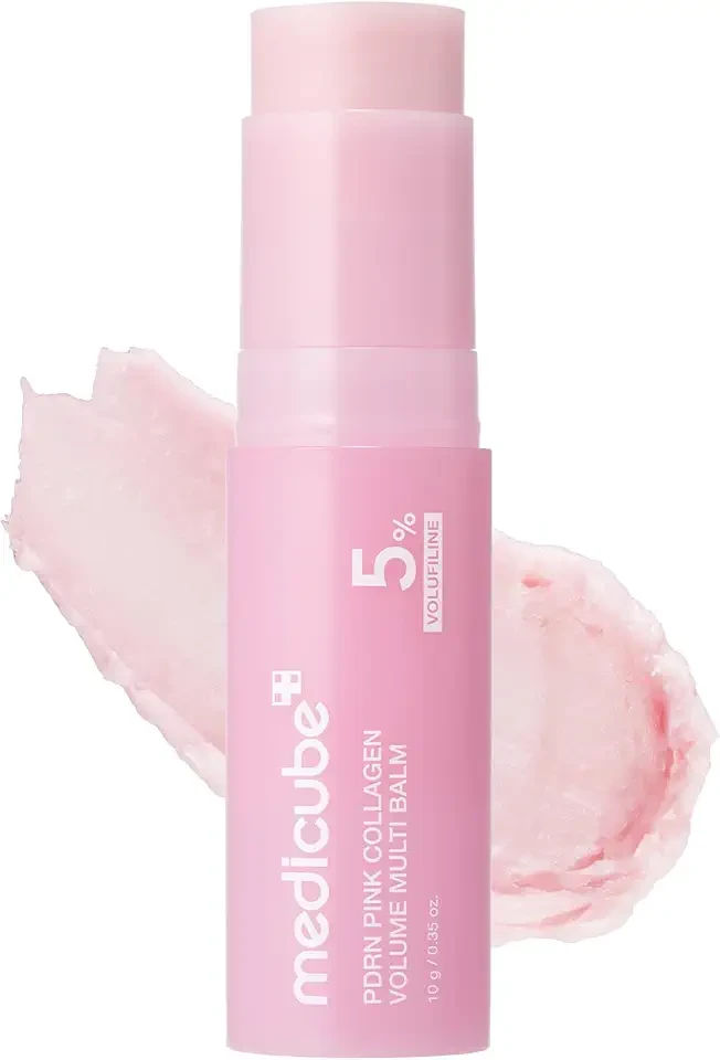 PDRN Pink Collagen Volume Multi Balm Stick | Volufiline, PDRN, NAD, Collagen | Face & Body Balm for Under-Eyes, Neck, Forehead, Smile Lines, Lips | Plumping, Radiance, Line Care | K-Beauty