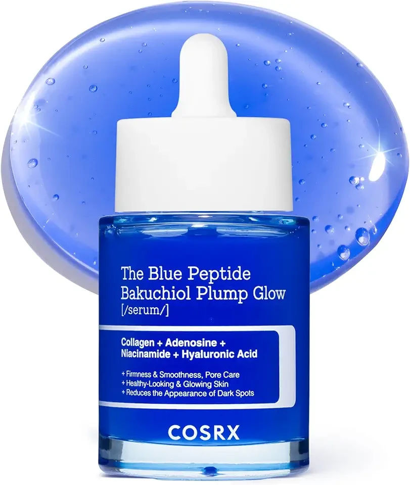 COSRX The Blue Peptide Bakuchiol Plump Glow Serum, Korean Peptide Plumping Serum for face, GHK-Cu Copper Peptides, Bakuchiol, Anti-aging & Firming, Korean Skin Care, Mothers Day Gifts, 1.69 Fl Oz