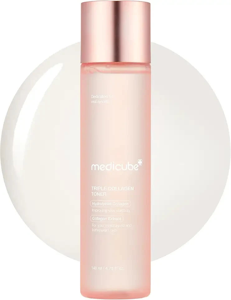 Medicube Triple Collagen Toner - Hydrolyzed, Atelo, & Soluble Collagen for Deep Hydration & Plump Skin - Fast-Absorbing Formula for All-Day Suppleness, Korean Skincare (4.73 fl.oz.)