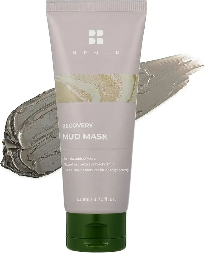 BRMUD Boryeong Mud Clay Face Mask, Pore Reducer & Minimizer, Blackhead, Acne Control for Oily Skin, Redness Relief and Skin Tightening Mask for Women and Men - Recovery Mud Mask 110ml (3.72 fl.oz.)