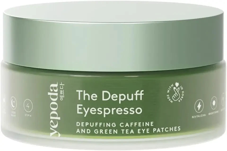 Yepoda The Depuff Eyespresso, Depuffing Caffeine & Green Tea Eye Patches, Reduce Puffiness & Rejuvenates Tired Under Eye Area, Vegan Korean Eyepatches for All Skin Types, 60 pcs / 90 g (3.17 OZ.)